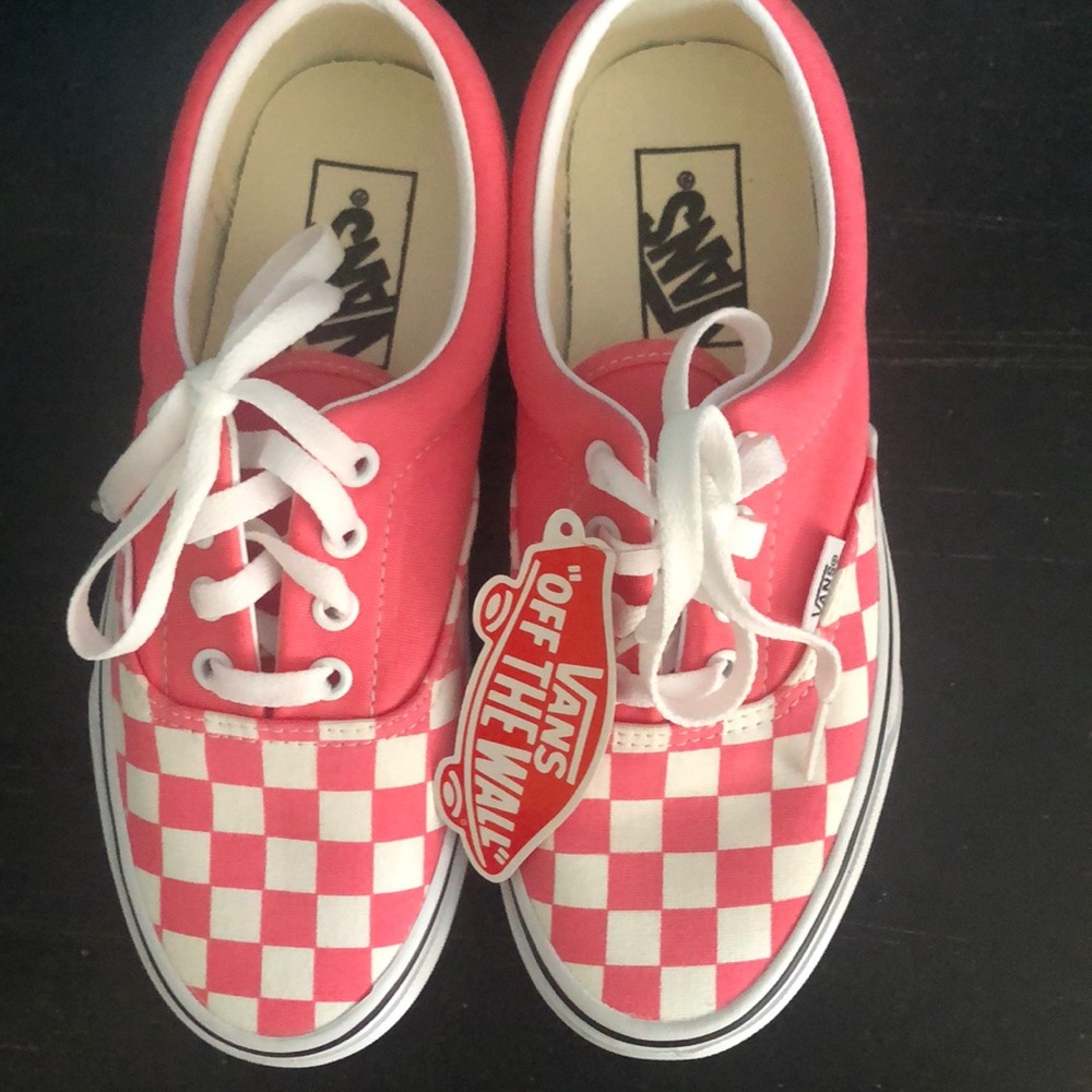 Checkerboard strawberry Vans